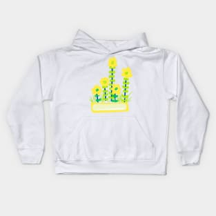 YELLOW FLOWERS IN YELLOW POT Kids Hoodie